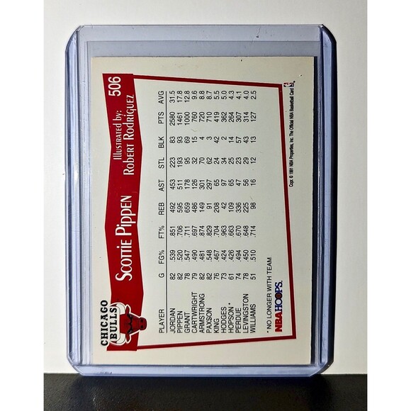 Scottie Pippen 1991 NBA Hoops NBA #506 Card Chicago Bulls - Picture 2 of 2